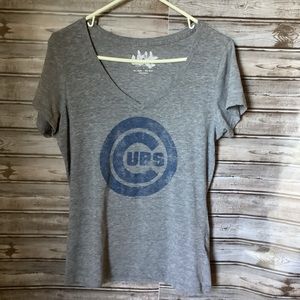 Chicago Cubs MLB V Neck T Shirt Sz L
